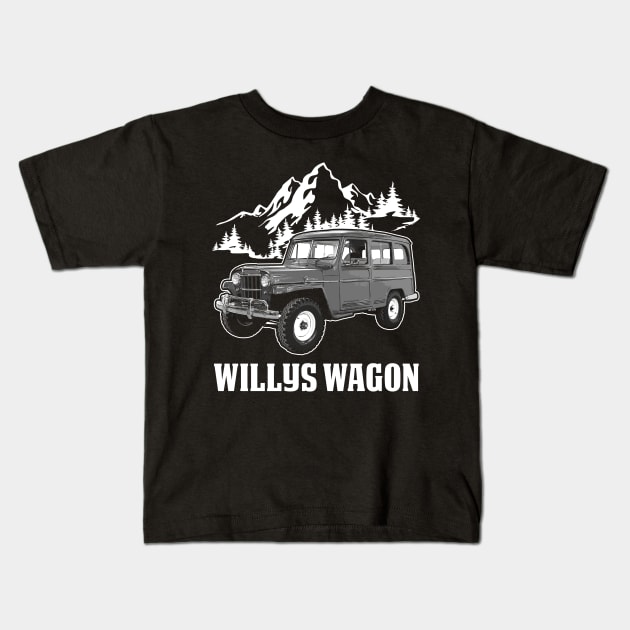 Willys Wagon jeep car name Kids T-Shirt by Madisen Harvey